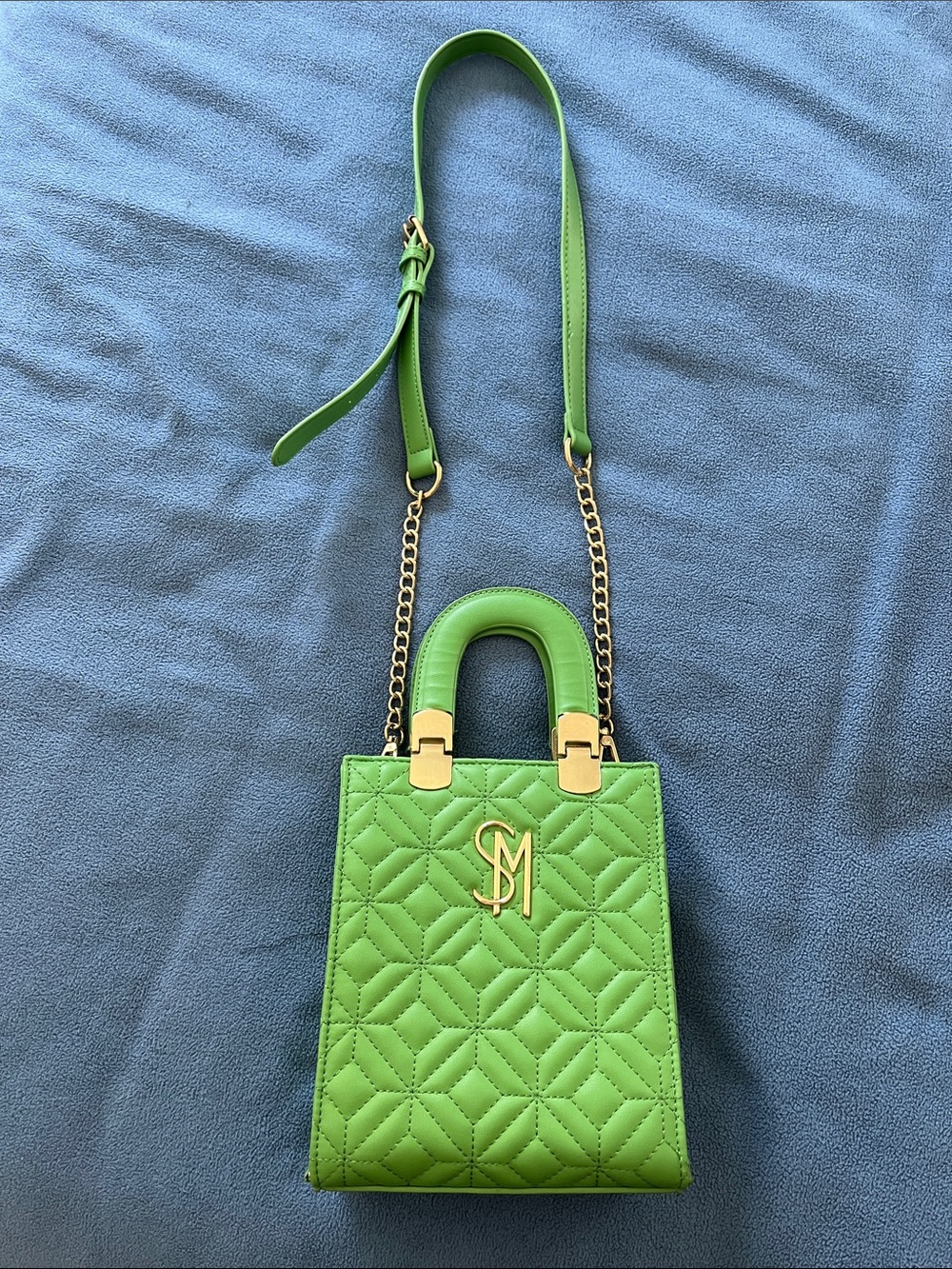 Steve Madden green crossbody purse with gold hardware